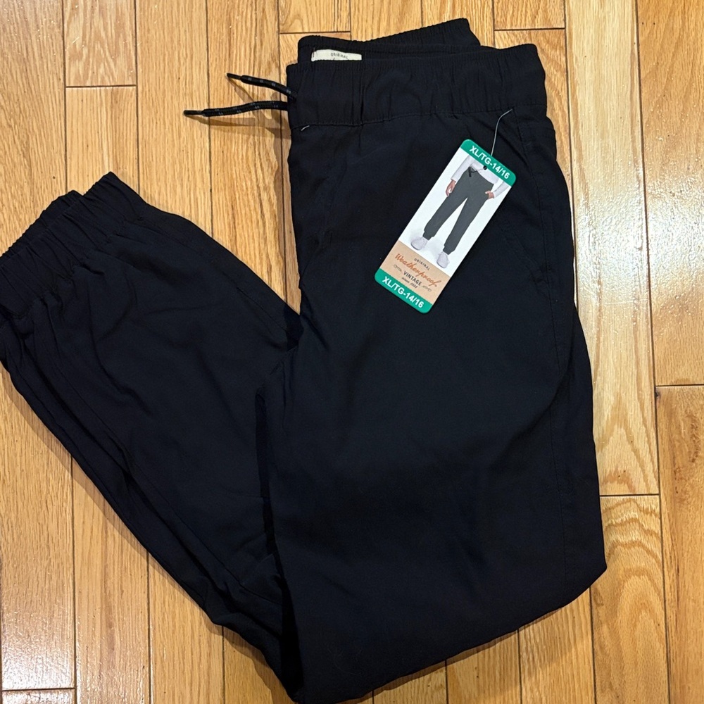 Weatherproof Kids Black Drawstring Joggers